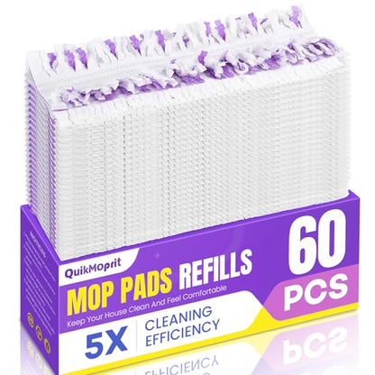 60 Pcs Power Mop Pads for Swiffer PowerMop 500+ Strips Multi-Surface Refill Pad Disposable Spray Mopping Pads Head Refills for Floor Cleaning (Quick-Absorb, No Residue & Disposable) - size: 60 Pcs