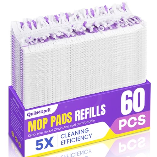 60 Pcs Power Mop Pads for Swiffer PowerMop 500+ Strips Multi-Surface Refill Pad Disposable Spray Mopping Pads Head Refills for Floor Cleaning (Quick-Absorb, No Residue & Disposable) - size: 60 Pcs