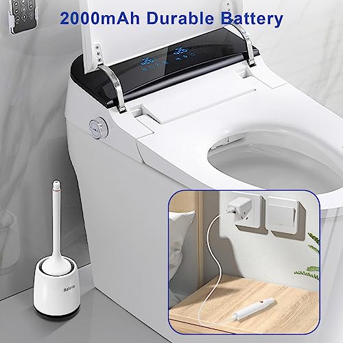 Electric Toilet Brush,Silicone Toilet Brush,Toilet Bowl Brush and Holder Set with Ventilated Holder,Toilet Brush, Floor Standing, Wall Mounted Without Drilling，Rechargeable - size: 1pack