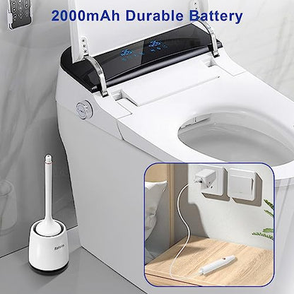 Electric Toilet Brush,Silicone Toilet Brush,Toilet Bowl Brush and Holder Set with Ventilated Holder,Toilet Brush, Floor Standing, Wall Mounted Without Drilling，Rechargeable - size: 1pack
