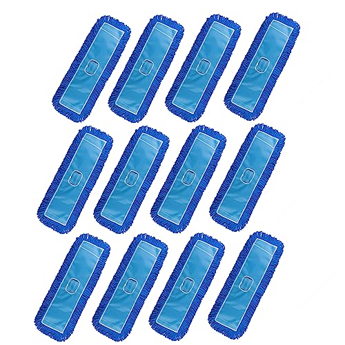 Matthew 24'' Microfiber Loop Dust Mop Washable Commercial&Residential Heavy Duty Mop Head Replacement Premium Absorbent Industrial Dust Mop Refill Pads for Hardwood, Office,Garage and Hotel -12Pack - color: Blue(microfiber Loop-end), size: 24'' 12 Pack