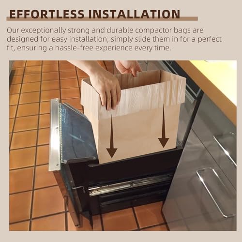 (20-Pack) Calvana Super Strong Compactor Bags, Heavy-Duty Kitchen Paper Trash Bags with Leak Proof Plastic Liner, Fits GE Model Compactors with Rectangular Containers, Includes 20 Sticker Seals - style: (20 Pack) Trash Bags + Stickers