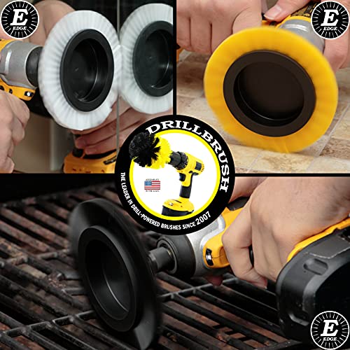 Variety Multi-Function Rotating Crevice Cleaning Brush Set - Car Detailing Kit - Bathroom & Grill Ultra Stiff Crevice Brush - Yellow, White, and Black Gap Brush for Cleaning - size: edge brush