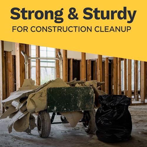 ToughBag 30-33 Gallon Trash Bags Heavy Duty (50 COUNT) 3 Mil Contractor Trash Bags – Heavy Duty Black Contractor Can Liners - Made In USA - size: 50 Count (Pack of 1)