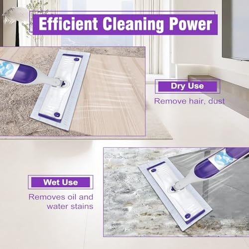 40 Pack Disposable Power Mop Refills Pads Compatible with Swiffer Power Mop,Spray Wet Pads Refill,Disposable Spray Mopping Pads Refills for Multi-Surface Floor Cleaning - color: 40 Count Purple