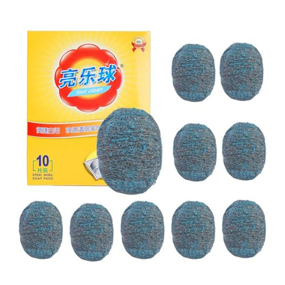 Metal Scrub | Effective Steel Soap Scrubber | 10X Abrasive Reusable Multi-Purpose Brush for Grime Sink Pans Hygiene Stovetops Pots Skillets Stubborn Grease