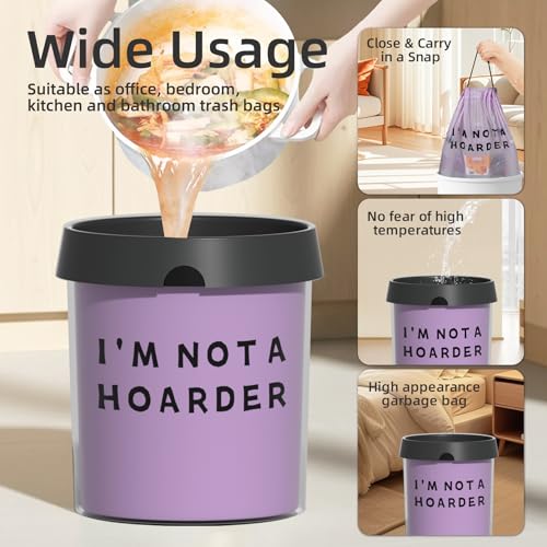 13 Gallon Trash Bags with Drawstring and Text Printing, Leakproof and Odor Control Garbage Bags Tall Kitchen, Tear-Resistant Kitchen Trash Bags for Home, Portable Garbage Bags, 50 Count - style: Letter-13 Gallons