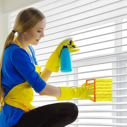 4 Pack Window Blind Cleaner Duster Tool, 7 Finger Venetian Scrub Brush with Washable Microfiber Sleeves, Color Coded Cleaning Kit for Mini Vertical Blinds, Air Conditioner Vents and Fans - color: Mix Color