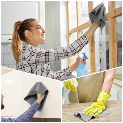 85 Pack Reusable Tear Away Microfiber Cleaning Cloth Roll, 10" x 10" Value Pack Kitchen Towels Washable Cleaning Rag Towels Multi-Purpose Microfiber Dish Cloths for Auto, House, Garage, Kitchen - color: Grey, style: 85 PCS