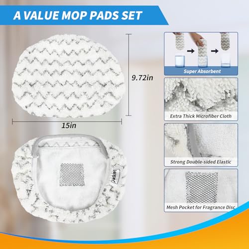 KEEPOW 5 Pack 1940 Pads Compatible with Bissell Powerfresh 1806 1940 1544 1440 2075A 2685A 1940W 19404 Series, Model 19402 19408 1940a 1940f 1940q 1940t B0006 B0017, Part #5938#203-2633 - color: 5 Grey