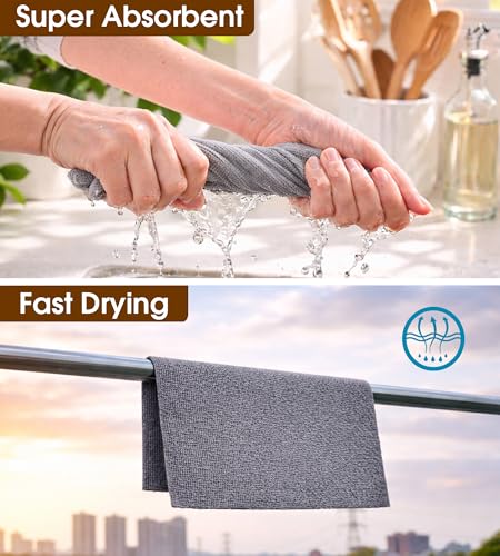 KitchLife Microfiber Cleaning Cloth Roll, 100 Pack - Tear-Away Microfiber Paper Towels, Lint-Free, Reusable, Washable for Kitchen, Car, Dishes, and Sensitive Surfaces (Dark Gray) - color: Dark Gray, size: 100 Pack