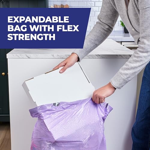 Hefty Ultra Strong 13 Gallon Trash Bags, Tall Kitchen Trash Bags 13 Gallon Size, Resist Leaks, Punctures, and Rips, Continuous Odor Control, Purple, Fabuloso Scent,(Pack of 220) - size: 1 Count (Pack of 220), style: Fabuloso