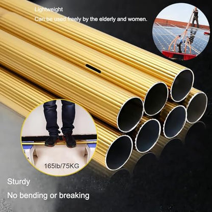 Water Fed Pole Kit 30FT with Telescopic Brush Window Cleaning Kit for Home and Commercial Use Car Wash Brush Included 20m Water Supply Hose and Solar Panel Brush - color: Gold 35cm, size: 9m/30FT