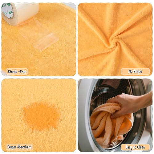6 Pack Extra Large Microfiber Cleaning Cloths 20"x30", Lint-Free Reusable Towels for Home, Glass, Windows, Office, Kitchen, Bathroom – Mixed Color - color: Blue Green Orange