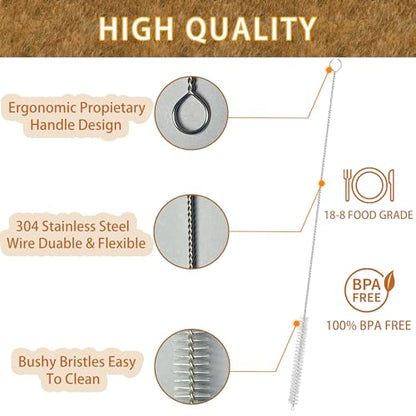14 Inch Straw Cleaner Brush Extra Long, 4-PCS Straw Brush Extra Long with Nylon Bristles, Extra Wide 12mm diam Straw Cleaning Brush for Reusable Straws, Coffee Machine and Baby Bottles.