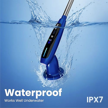 2026 Upgraded Electric Spin Scrubber: 120 Min Runtime, IPX7 Waterproof Cordless Power Scrubber, Adjustable Extension Handle, 8 Heads, 2 Speeds for Shower, Tub, Tile & Floor