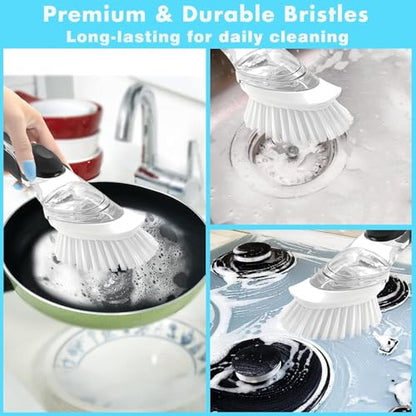 Dish Brush Refills, 12 Pack Dish Brush Replacement Head, Brush Dispenser Refill Fits Soap Dispensing Handle - size: 12 pack