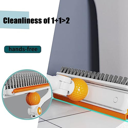 2 in 1 Cleaning Brush with V-Shape Stiff Bristle Long Handle Scalable Floor Scrubbers for Tub Tile Cleaning Supplies Scrub Brush for Bathroom Toilet Kitchen Apartment Essentials forfor Women Men