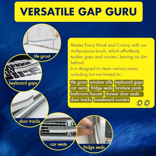 IBB 3Pcs Crevice Gaps Cleaning Brush, Hard Bristle Brush for Cleaning, Deep Cleaning Thin Brushes for Small Spaces, Bathroom Gap, Sink Crevice, Windows Groove, Tiles & Faucets