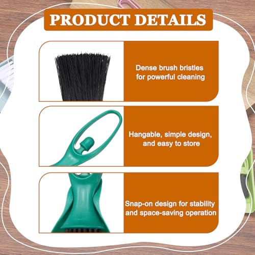 uxcell 2 Pcs Mini Dustpan and Brush Set, Small Broom and Dustpan Set for Office Tabletops Sofas Keyboards Home Cleaning Tool, Blue Green - color: Blue Green