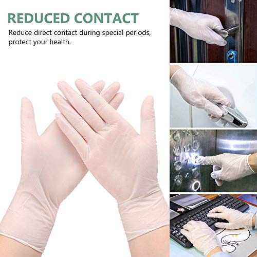 squish Disposable Gloves, 100 Count 4 mil Clear Vinyl Gloves Latex Free Powder-Free Health Glove Cleaning Rubber Glove for Kitchen Cooking Cleaning Food Handling, Large - size: Large (Pack of 100)