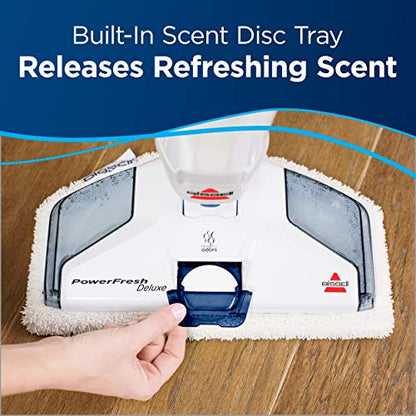 Bissell PowerFresh Deluxe 1806 Steam Mop for Tile, Hardwood & Sealed Floors w/Built‑in SpotBoost Brush, Fast 30‑Second Warm‑Up, Variable Steam Levels, Fresh Scent Discs Compatible - style: PowerFresh Deluxe