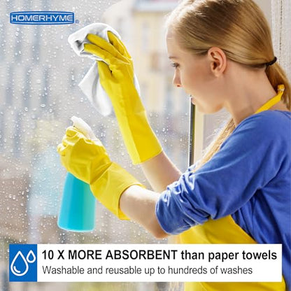 Microfiber Cleaning Cloth, 12 Pack White Cleaning Rags,12" X 11" Lint Free Dish Towels Wash Cloths, Reusable Microfiber Towels for Home and Kitchen Bathroom Apartment Cleaning Supplies - color: White, size: 12 Pack