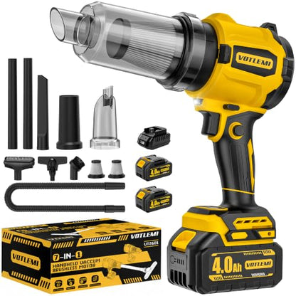 7-in-1 Cordless Vacuum Cleaner, 21V 8000MAH Battery Powered Handheld Car Vacuum with 700W Brushless Motor, 50KPA High Power Suction & Blower for Home, Car, Pet Hair, Keyboard