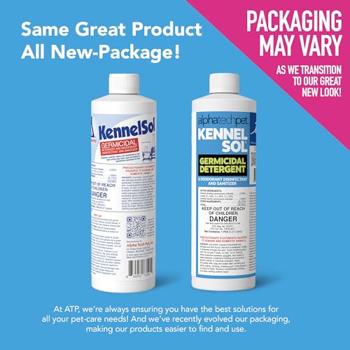 KennelSol Dog Crate Cleaner & Disinfectant for Kennels, Cages, Floors, Litter Boxes & Hard Surfaces | EPA-Registered, Kills Bacteria & Viruses, Parvo Disinfectant | 16 Fl Oz - size: 16 Fl Oz (Pack of 1)