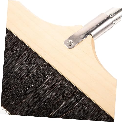 SOLUSTRE Long Handle Handled Broom with Beveled Soft Bristles for Floor Cleaning Indoor and Outdoor Use Comfortable Sweeping for Home Kitchen Garage and Industrial Spaces Reusable Dust