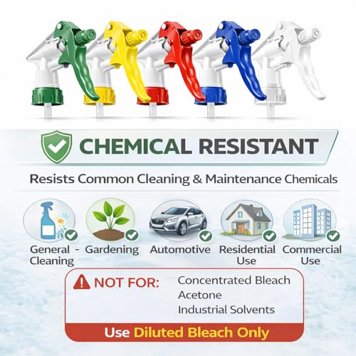 Bar5F Spray Bottle Replacement Nozzles, 5 Pack, Heavy Duty Trigger Sprayers, for 16oz 24oz 32oz Bottles, Adjustable Mist to Stream, for Cleaning Solutions Car Detailing Gardening