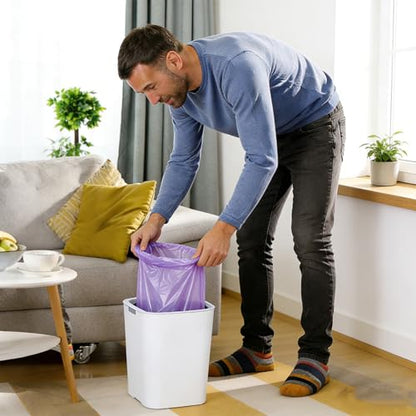 Drawstring Trash Bag 100PCS, Leakproof Small Trash Bags, Unscented Small Garbage Bags, 15 Liter Mini Wastebasket can Liners for Office Bedroom Bathroom, Darkpurple - color: 100Violet color