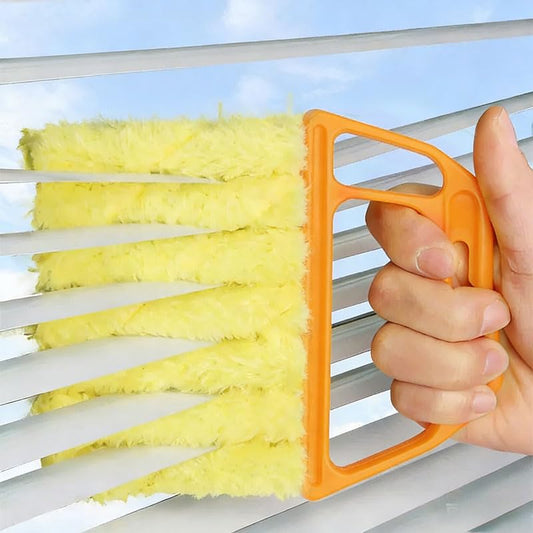 Blinds Cleaner Tool, Washable & Removable Window Air Conditioner Duster, Household Kitchen Cleaning Supplies, Mini Handheld Brush for Wood Blinds, Air Conditioner Vents, Fans Vents, Yellow