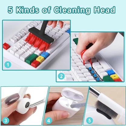 5 in 1 Keyboard Cleaning Brush Kit, Multifunctional Earbuds Cleaner with Keycap Puller, Cleaning Tools for Mechanical Keyboard, PC Laptop and Earphone