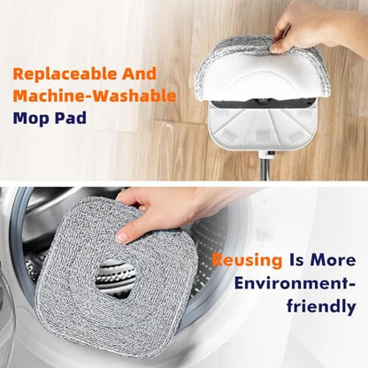 Spin Mop and Bucket Set with Self Separation Dirty and Clean Water System, Self Wringing 360° Rotating Square Mop Head for Home Floors Cleaning (1.0 Mop and Bucket Set (6 Pads)) - size: 1.0 Mop and Bucket Set (6 pads)