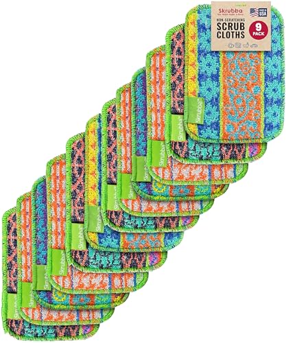 Wet-it! Skrubba 12-Pack Reusable Dish Scrubbers – Non-Scratch Scouring Pads for Kitchen & Household – Eco-Friendly, Dishwasher Safe Scrub Sponges for Dishes, Pots & Pans (Vogue) - color: Variety, size: 12-Pack