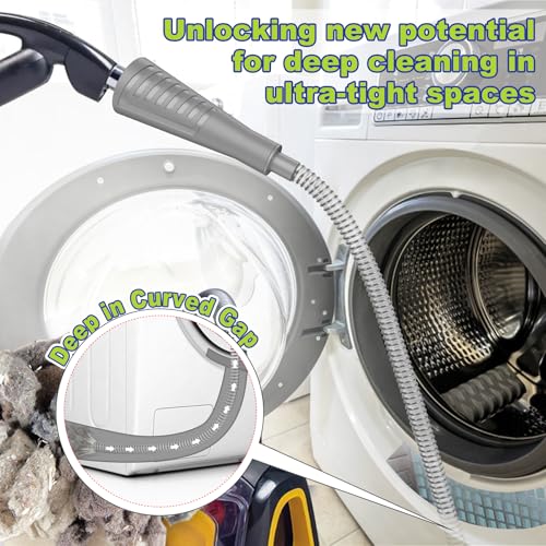 Sealegend 2 Pieces Dryer Vent Cleaner Kit, Dryer Vacuum Hose Attachment and Flexible Lint Brush, Dryer Vent Cleaning Tools for Crevice Lint Trap‌, Grey - color: Gray