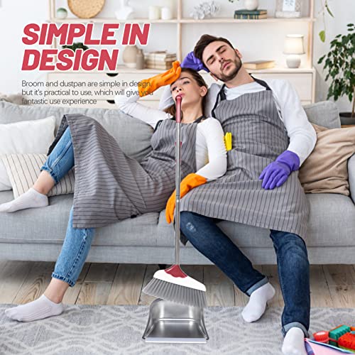 Healifty 1set Broom and Dustpan Handle for Easy Cleaning Home Office and Kitchen Soft Bristles for Efficient Dust Collection and Versatile Use - color: Color15