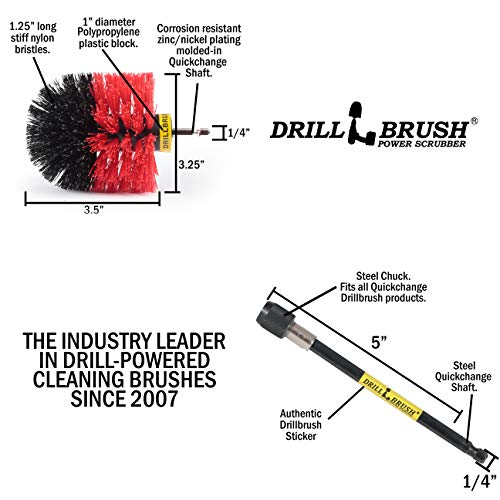 Outdoor Cleaning Supplies - Garden and Patio Refreshing Tool - Outdoor Rug Scrub Brush - Bird Bath Cleaning Tool - Garden Statues Cleaning Kit - Concrete Cleaner - Headstone Restoration Cleaning Kit - color: Red