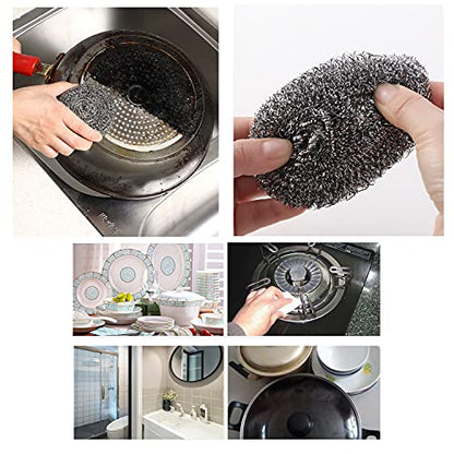 24 Pack Stainless Steel Scourers Sponges,Steel Wool scrubbers for stoves, pots, Cooker Hoods, etc. That are Difficult to Clean (24 Pack-Medium 20 Gram) - size: 24 Pack-Small 20 Gram