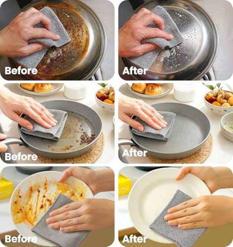 Non-Scratch Wire Dish Cloth, 20PCS Single Layer Multipurpose Wire Dishwashing Rags for Wet and Dry, Dish Cloths for Washing Dishes, Stovetops, Kitchen Countertops with Ease - size: 20-PCS Single-Layer
