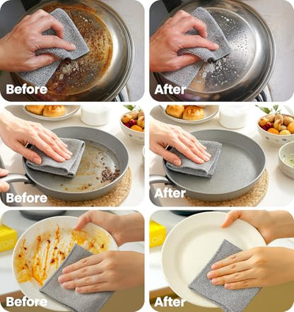 Non-Scratch Wire Dish Cloth, 20PCS Single Layer Multipurpose Wire Dishwashing Rags for Wet and Dry, Dish Cloths for Washing Dishes, Stovetops, Kitchen Countertops with Ease - size: 20-PCS Single-Layer