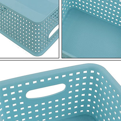 Plastic Storage Baskets/Bins Organizer for Bathroom, 6-Pack