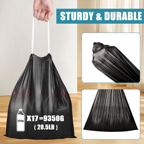 Small Trash Bags, 100 Count 4 Gallon Trash Bags Drawstring, Tear-Free Small Garbage Bags, Black Trash Bags Unscented for Bathroom Kitchen Office Bedroom - color: Black, size: 100 Count (Pack of 1)