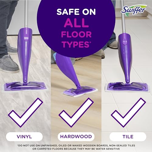 Swiffer WetJet Hardwood Floor Cleaner Spray Mop Pad Refill, Bathroom Cleaning Supplies, Hardwood Floor Cleaner, Multi Surface, 24 Count - size: 24 Count (Pack of 1)