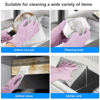 20 PCS Multipurpose Non Scratch Wire Dishcloth,Reusable Kitchen Cleaning Cloths,Multipurpose Wire Dishwashing Rag for Wet and Dry Dish