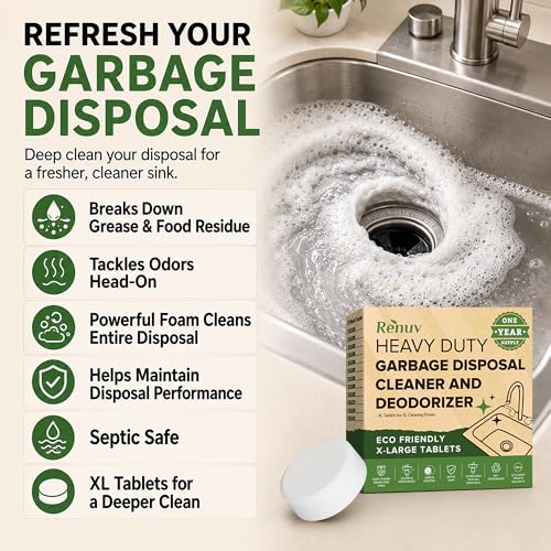 Renuv® Washing Machine + Dishwasher + Garbage Disposal Cleaner Bundle | Heavy Duty Home Appliance Deep Cleaning, Descaling, Deodorizing - style: Washing Machine + Dishwasher + Disposal Cleaner
