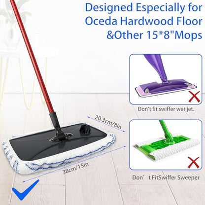 6 Pack Microfiber Mop Pads Covers Replacement Compatible with Oceda,Terry Cloth Mop Refills 15x8 Inch Pads for Wet Dry Hardwood Floor Cleaning, Washable & Reusable Mopping Pads - size: 6 Pack