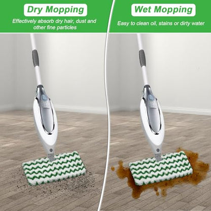 3 Pack Steam Pocket Mop Replacement Pads for Shark S3500 Series S3501 S3601 S3550 S3901 SE450 S2901 S2902 S3801,Reusable Steam Mop Pad with Deep Cleaning Scrub Strip,Microfiber Steam Mop Refills,Green - color: Green