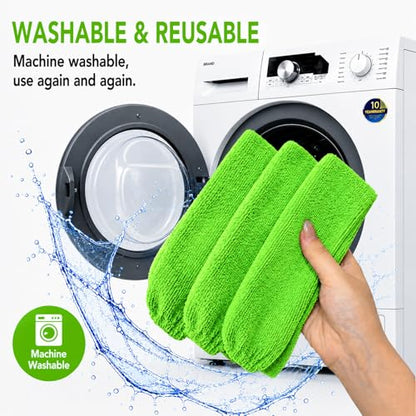 Retractable Gap Dust Cleaner with Extension Pole 30'' to 100'', Cleaning Tools with 3 Microfiber Dusting Cloths, Extendable Long Handle Duster for Cleaning Under Refrigerator Furniture Appliance Green - color: Green